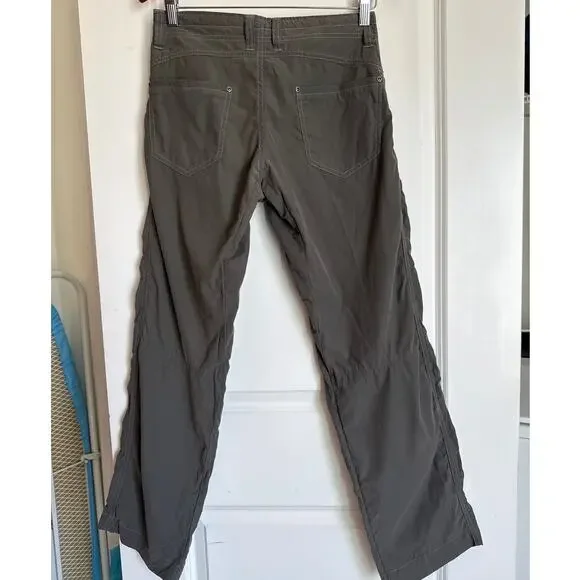 KÜHL Kendra Hiking Pants Sz 4R Grey Khaki Lightweight Drawstring - Picture 2 of 7